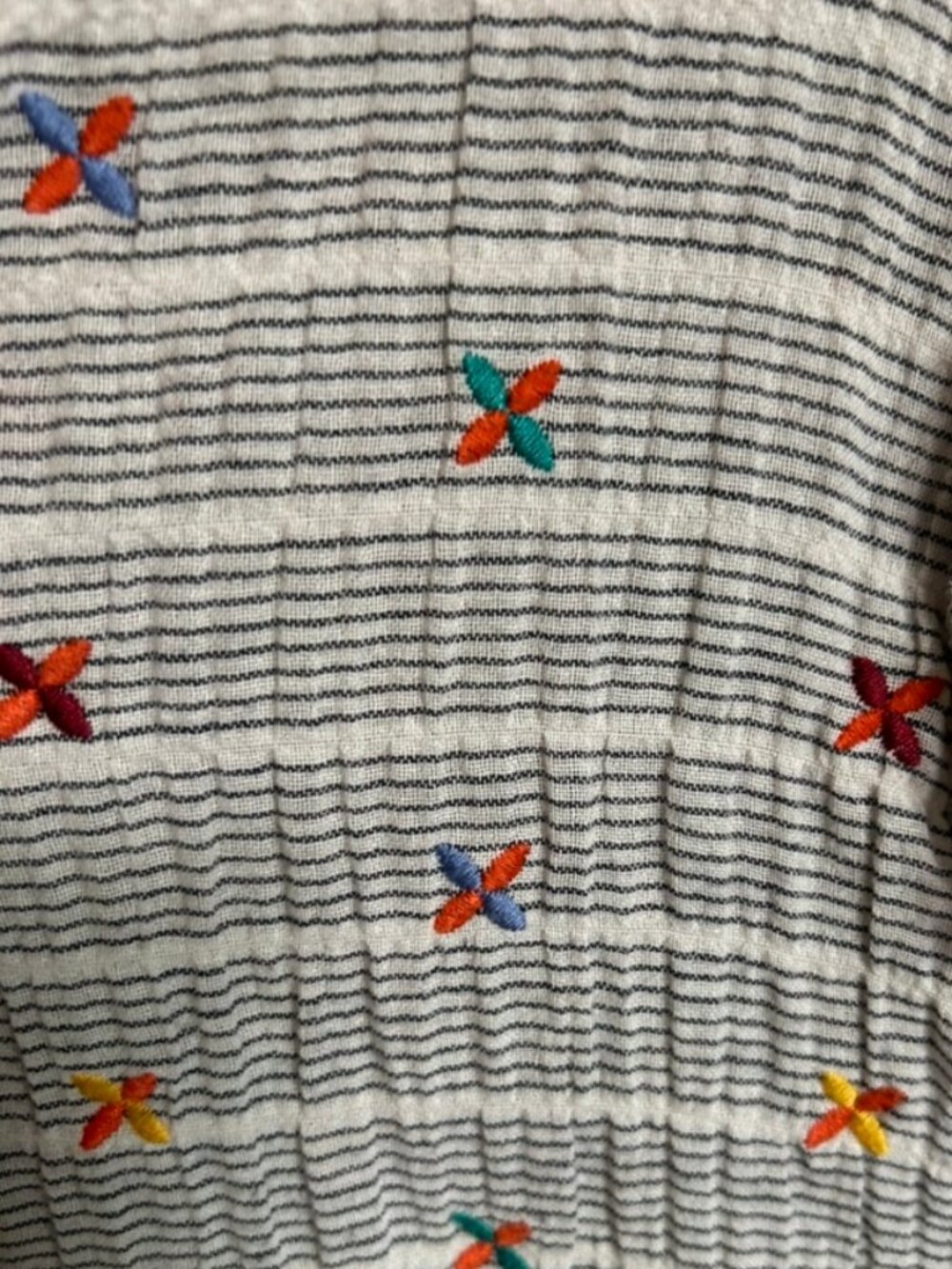 THML Striped Ruffle Blouse Windmill X Whimsy Design Flowy Cotton/Linen EUC Sz M - Picture 3 of 6
